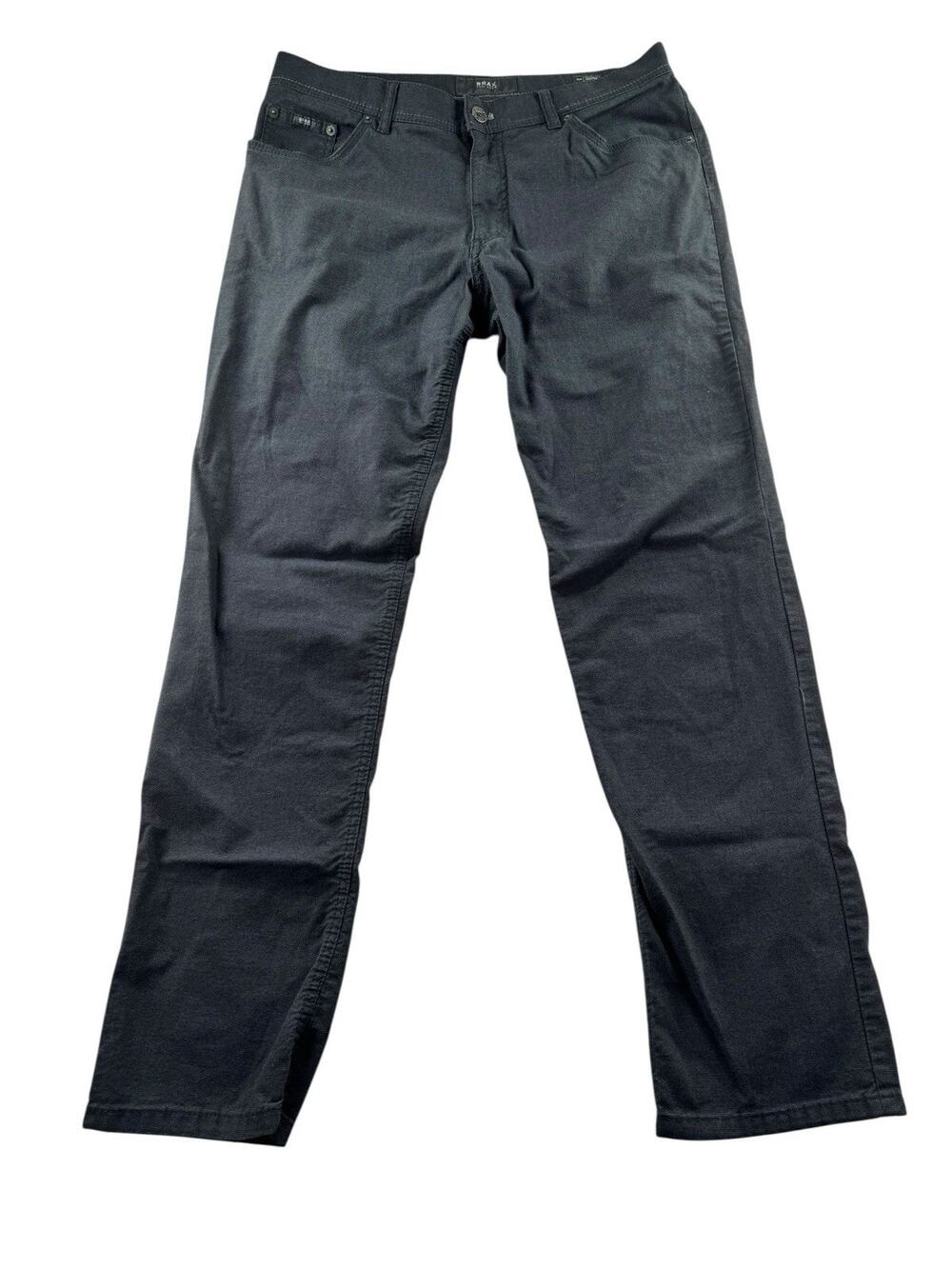 Brax Feel Good Cooper Fancy Mens Pants 36x32 Charcoal Gray Chino Stretch Regular